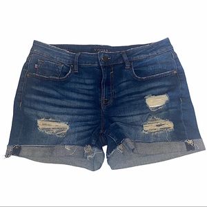 Vigoss Sz 28 Mid-Rise Distressed Blue Jean Shorts